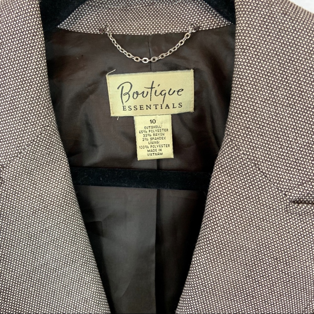Boutique Essentials Brown Blazer Jacket Size 10 - image 3